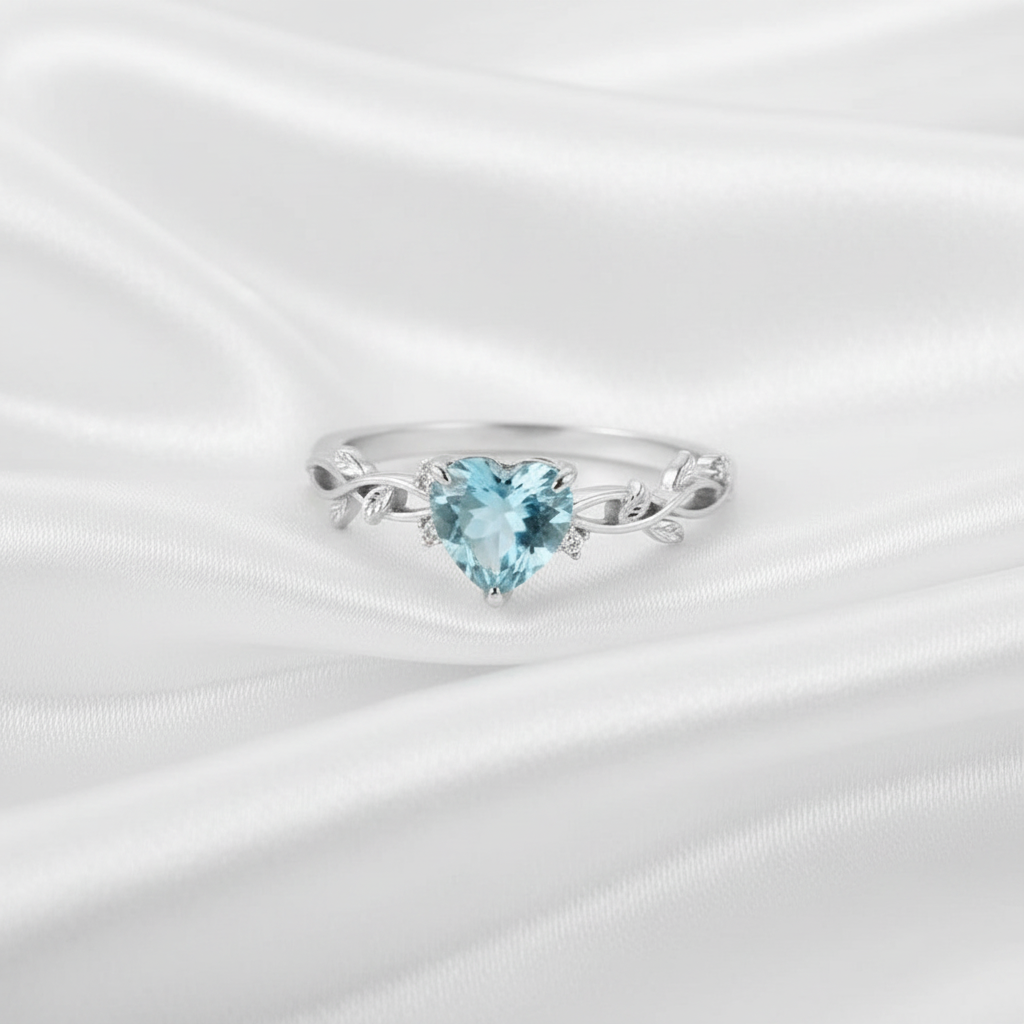 Aquamarine Kalp Yüzük